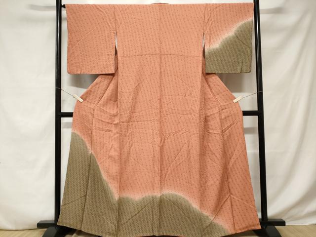 平和屋着物■訪問着 鹿の子文 道長文 暈し染め 正絹 逸品 CABD3955ev