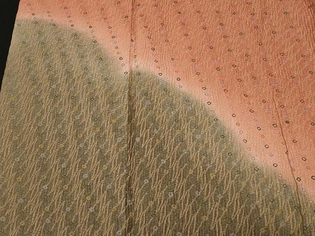 平和屋着物■訪問着 鹿の子文 道長文 暈し染め 正絹 逸品 CABD3955ev