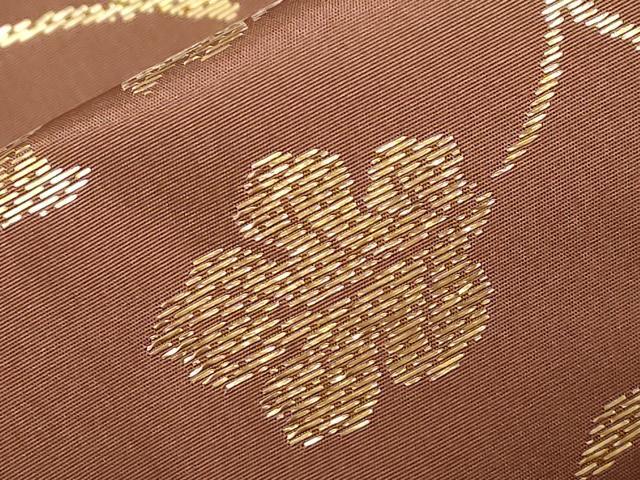 平和屋着物●九寸名古屋帯 唐織 更紗花鳥文 金糸 正絹 逸品 CABD4039dy
