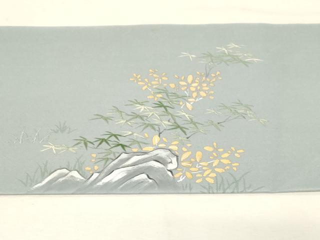 平和屋着物●塩瀬 九寸名古屋帯 作家物 人物文 金銀彩 正絹 逸品 CABD4045dy