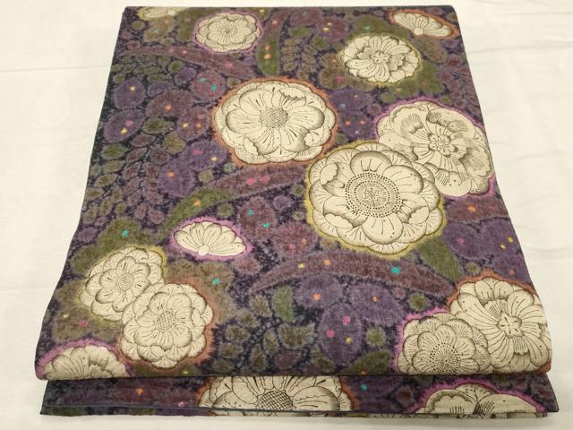 平和屋着物●六通柄袋帯 紬地 絞り 辻が花 正絹 逸品 CABD4072dy