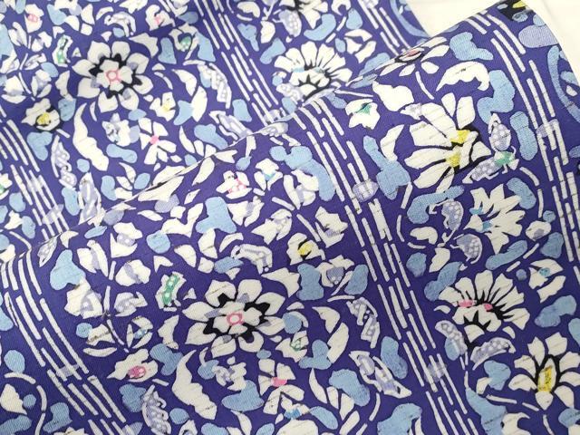 平和屋着物●九寸名古屋帯 ぜんまい紬 型染め 更紗花間道 正絹 逸品 未使用 CABD4096dy