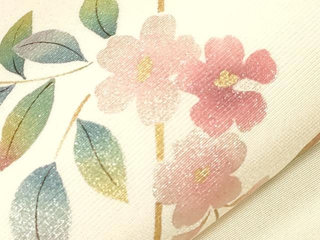 平和屋着物●九寸名古屋帯 花鳥文 金彩 正絹 逸品 CABD4101dy