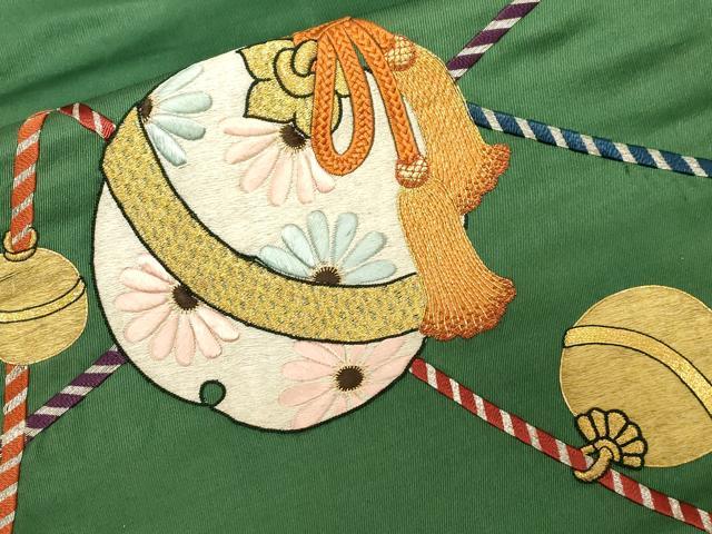 平和屋着物●中国三大刺繍 相良刺繍 総刺繍 アンティーク 大正ロマン 九寸名古屋帯 駒刺繍 鈴花文 金糸 正絹 逸品 CABD4106dy