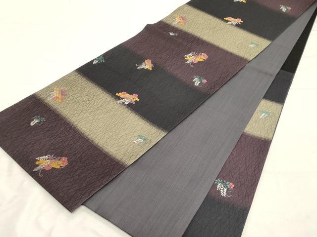 平和屋着物●六通柄袋帯 唐織 花筏 正絹 逸品 CABD4159dy