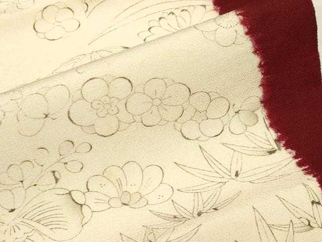 平和屋着物●摺型友禅 京都 多ち花 全通柄九寸名古屋帯 絞り 辻が花 鬼しぼ縮緬 正絹 逸品 CABD4184dy