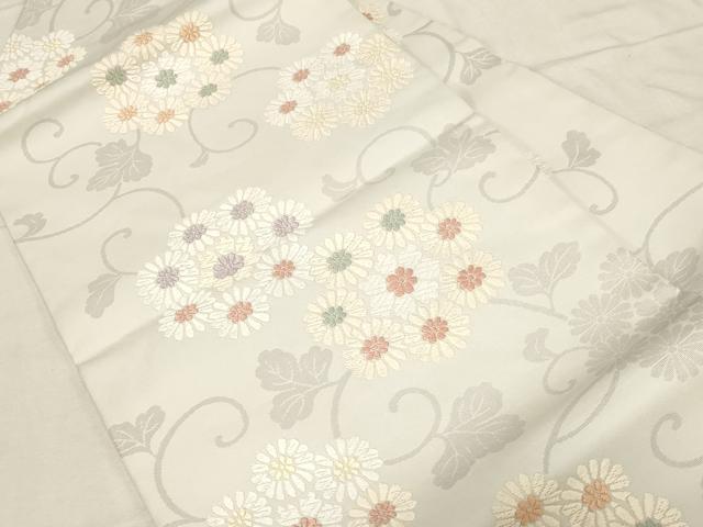 平和屋着物●九寸名古屋帯 唐織 花唐草文 正絹 逸品 CABD4193dy