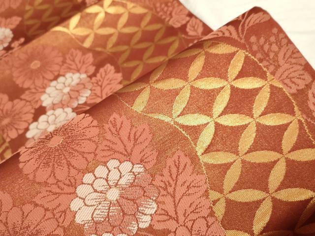 平和屋着物●西陣 川島織物 洗える最高級着物 <英>はなぶさ謹製 六通柄 京袋帯 流水吉祥花文 金糸 たとう紙付き CABD4240dy
