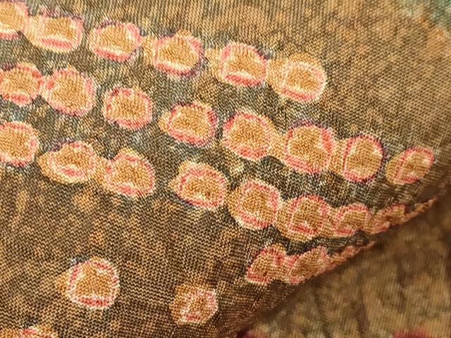 平和屋着物●六通柄袋帯 絞り 草花文 正絹 逸品 CABD4269dy