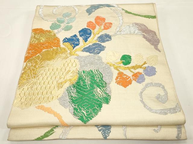 平和屋着物●龍村平蔵製 六通柄 本袋帯 桃山桐 銀糸 正絹 逸品 CABD4380dy