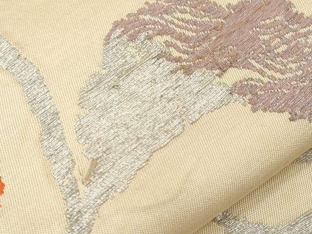 平和屋着物●龍村平蔵製 六通柄 本袋帯 桃山桐 銀糸 正絹 逸品 CABD4380dy
