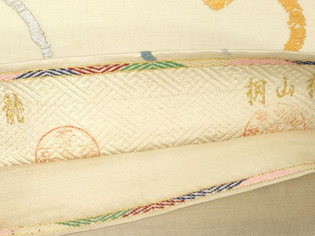 平和屋着物●龍村平蔵製 六通柄 本袋帯 桃山桐 銀糸 正絹 逸品 CABD4380dy