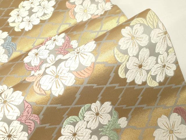 平和屋着物●山口美術織物 唐織の織匠 山口成三郎謹織 六通柄袋帯 松皮小桜文 金糸 正絹 逸品 未使用 CABD4387dy