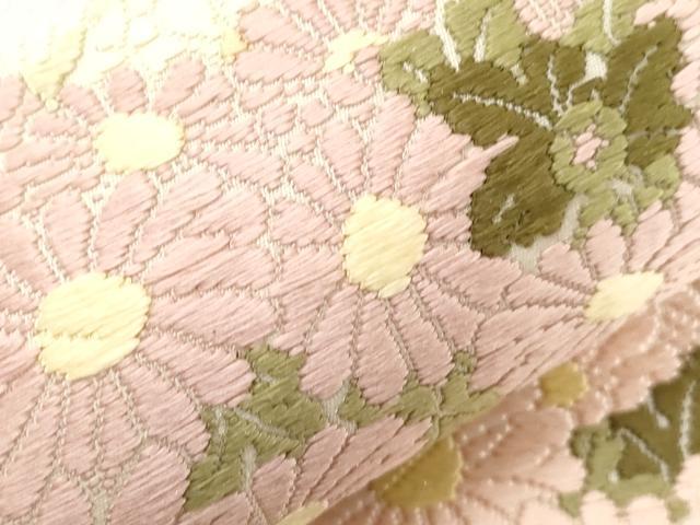 平和屋着物●皇室・伊勢神宮御用 御御帯 山口美術織物 山口弘躬 六通柄袋帯 唐織 菊御苑文 正絹 逸品 未使用 CABD4388dy