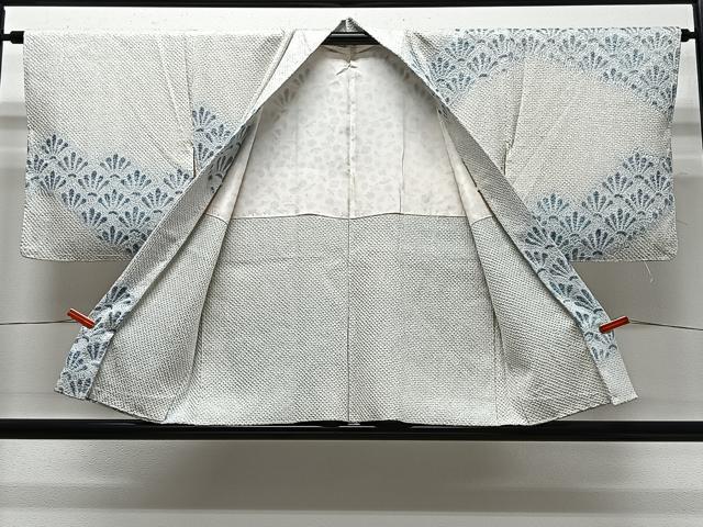 平和屋着物∞羽織 総絞り 花青海波 正絹 逸品 CABD4407ua