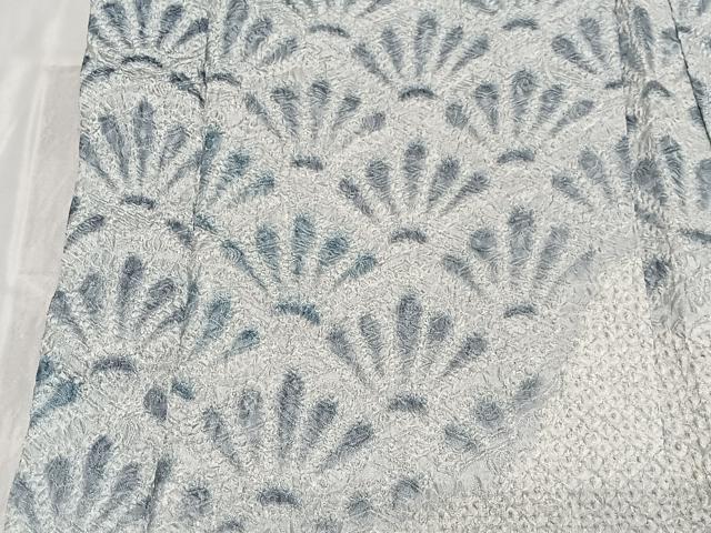 平和屋着物∞羽織 総絞り 花青海波 正絹 逸品 CABD4407ua