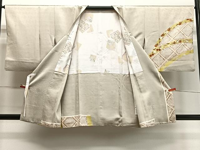 平和屋着物∞道行コート 絞り 籬草花文 金彩 正絹 逸品 CABD4423ua