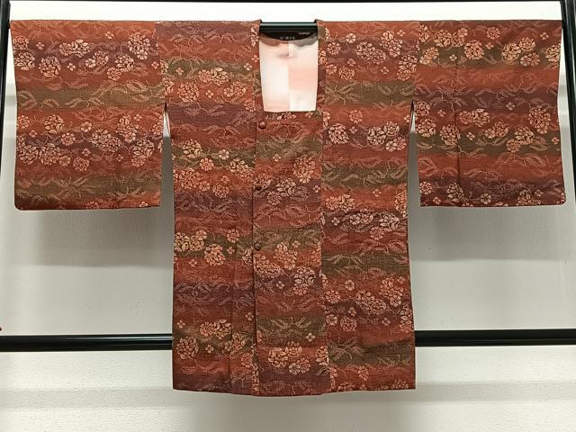 平和屋着物#道行コート ふくれ織 草花文 金彩 鈴乃屋扱い 正絹 逸品 CABD4447ua