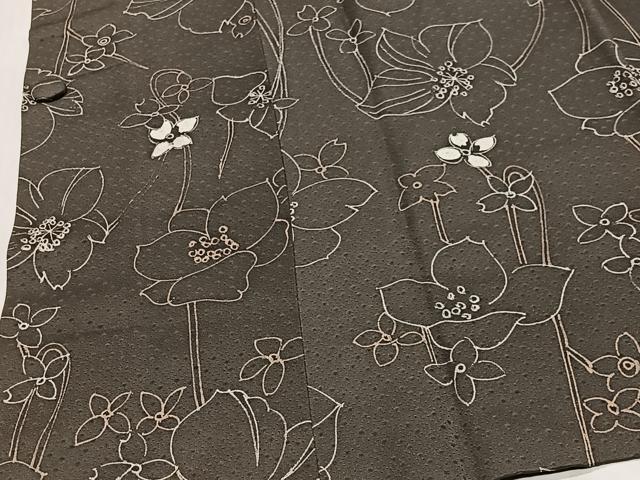 平和屋着物#道行コート 草花文 正絹 逸品 CABD4460ua