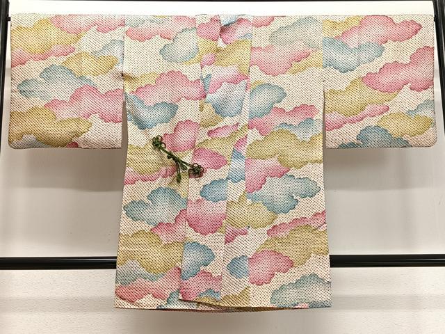 平和屋着物∞道中着 総絞り 雲取り文 ロング丈 正絹 逸品 CABD4487ua