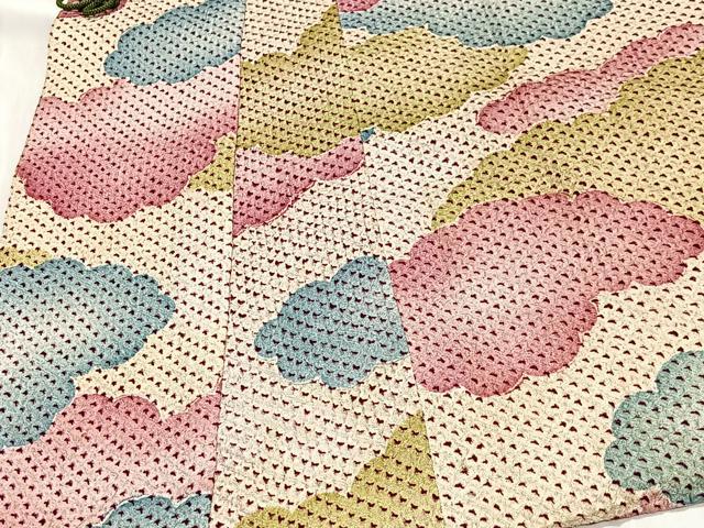 平和屋着物∞道中着 総絞り 雲取り文 ロング丈 正絹 逸品 CABD4487ua
