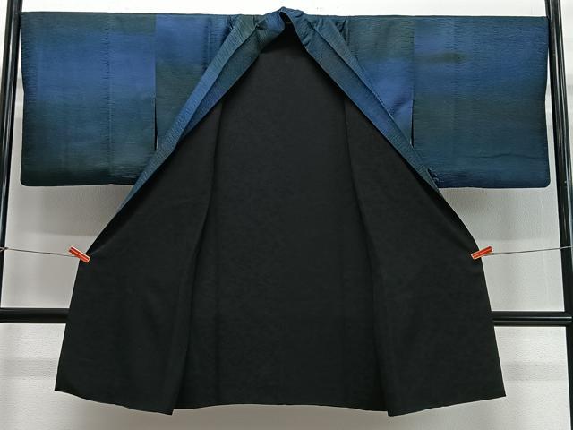 平和屋着物∞道中着 リバーシブル 霞文 暈し染め ロング丈 正絹 逸品 CABD4520ua