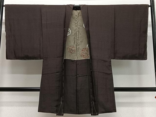 平和屋着物∞男性 長羽織 紬地 絣文様 正絹 逸品 未使用 CABD4550ua