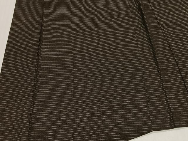 平和屋着物∞長羽織 紬地 縞 正絹 逸品 CABD4559ua