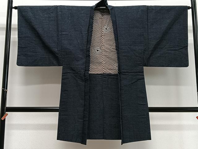 平和屋着物∞男性 長羽織 絣文様 綿 逸品 CABD4584ua