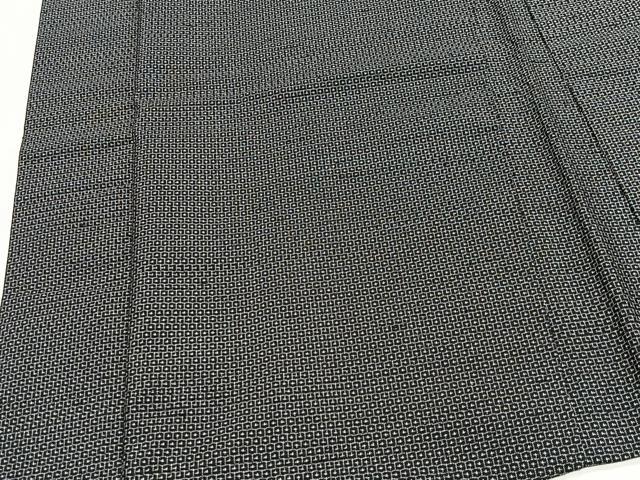 平和屋着物∞男性 長羽織 紬地 100亀甲 総詰め 黒地 正絹 逸品 未使用 CABD4585ua