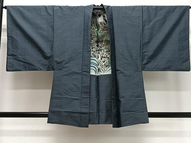 平和屋着物∞男性 羽織 本場大島紬 80亀甲 総詰め 正絹 逸品 CABD4586ua