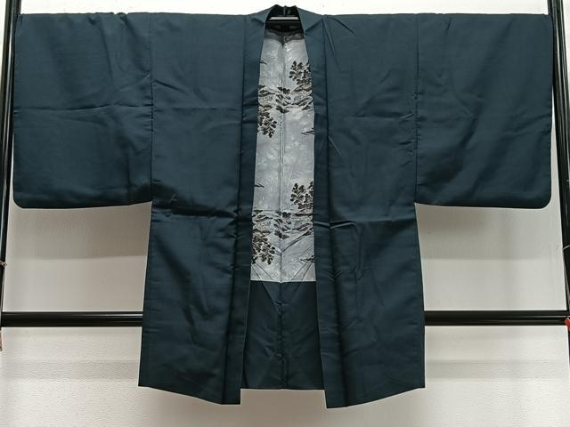 平和屋着物∞男性 長羽織 紬地 褐返色 正絹 逸品 CABD4587ua