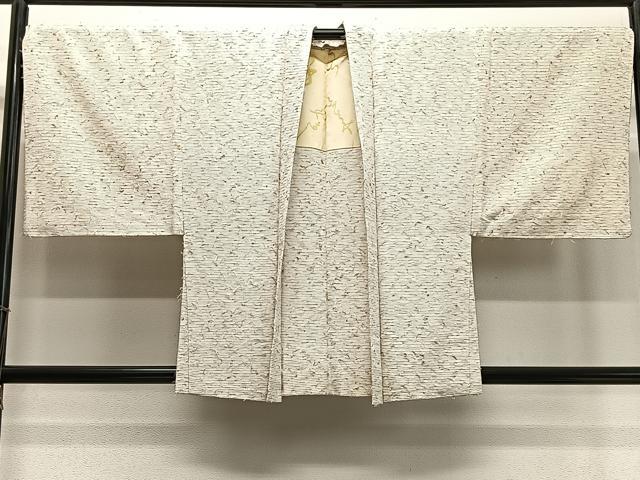 平和屋着物∞男性 羽織 髭紬地 横段文 正絹 逸品 CABD4605ua