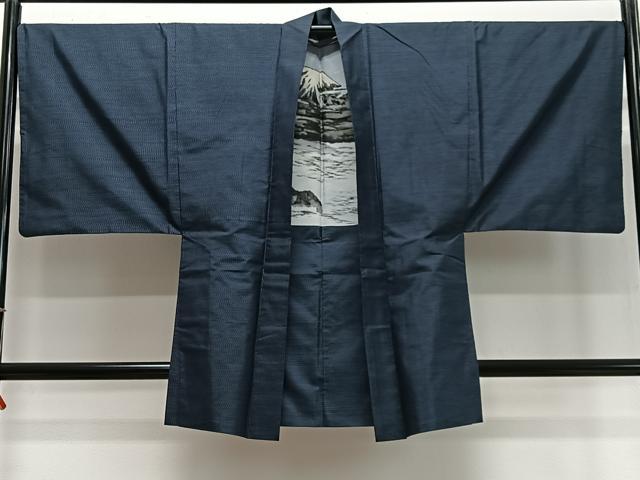 平和屋着物∞男性 羽織 本場大島紬 80亀甲 総詰め 正絹 逸品 CABD4646ua