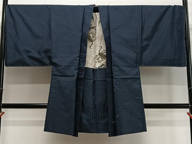 平和屋着物∞男性 長羽織 本場大島紬 80亀甲 総詰め 正絹 逸品 未使用 CABD4649ua