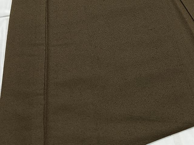 平和屋着物∞男性 羽織 紬地 霞文 鶯茶色 正絹 逸品 CABD4652ua