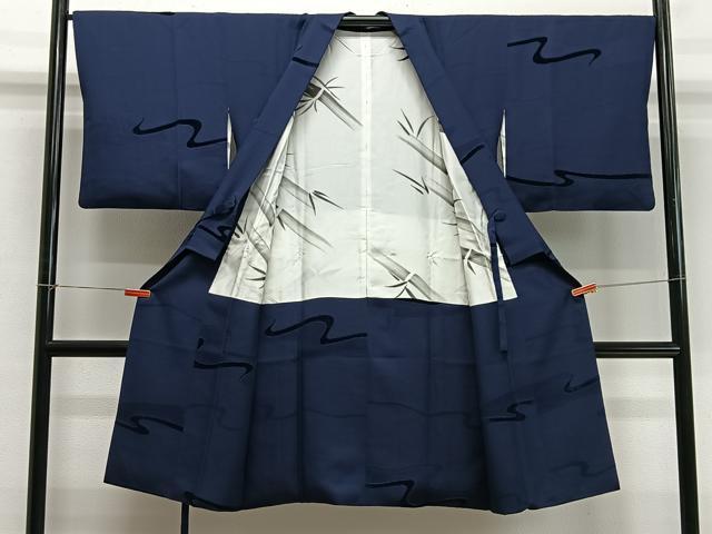 平和屋着物∞道中着 輪奈ビロード 流水文 ロング丈 正絹 逸品 CABD4670ua