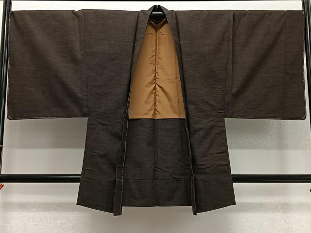 平和屋着物∞男性 羽織 紬地 赤墨色 正絹 逸品 未使用 CABD4694ua