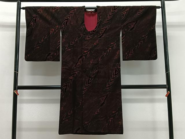 平和屋着物∞道行コート 輪奈ビロード 杢目文 正絹 逸品 CABD4696ua