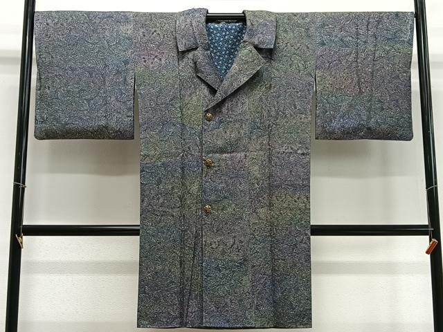 平和屋着物∞和装コート 舞葉文 暈し染め ロング丈 正絹 逸品 CABD4709ua