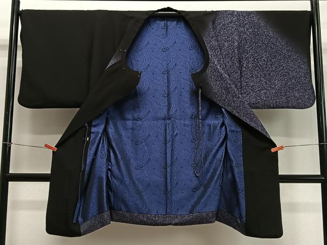 平和屋着物∞コート作家 三本賢 道中着 霞文 ロング丈 正絹 逸品 CABD4714ua
