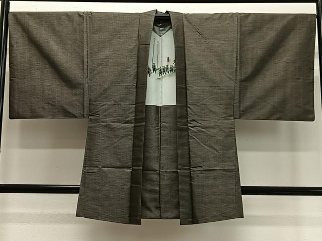 平和屋着物∞男性 羽織 本場大島紬 80亀甲 総詰め 正絹 逸品 CABD4731ua