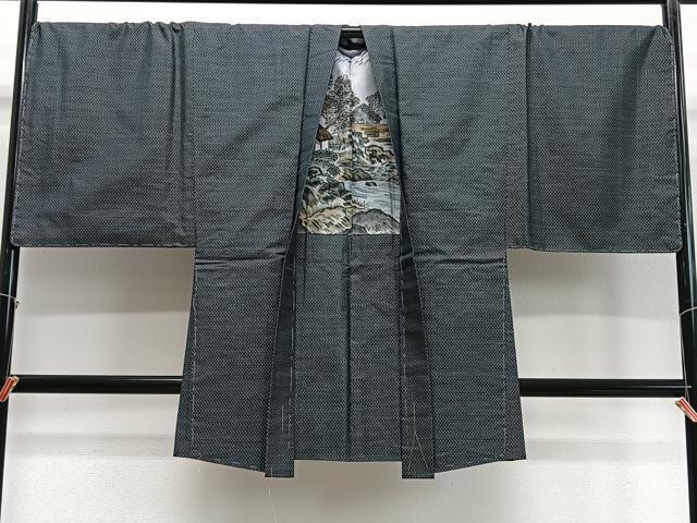 平和屋着物∞男性 長羽織 キングサイズ 本場大島紬 亀甲文 正絹 逸品 未使用 CABD4752ua