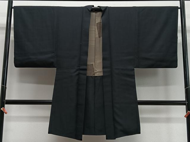 平和屋着物∞男性 長羽織 蝋色 正絹 逸品 CABD4766ua