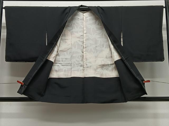 平和屋着物∞羽織 総刺繍 舞鳥文 黒地 金糸 正絹 逸品 未使用 CABD4771ua