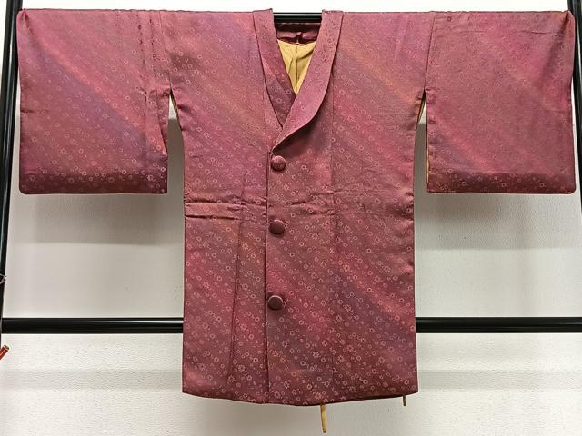平和屋着物∞和装コート 斜線花文 ロング丈 やまと誂製 正絹 逸品 CABD4775ua