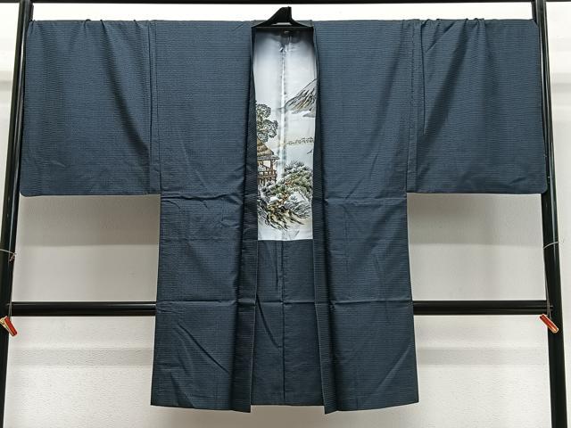 平和屋着物∞男性 長羽織 本場大島紬 100亀甲 総詰め 正絹 逸品 CABD4788ua