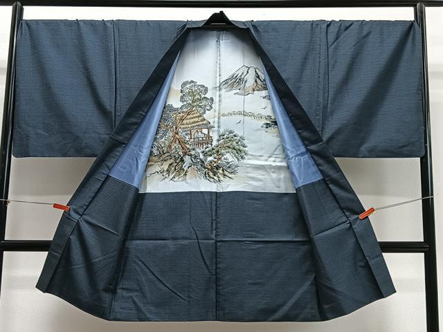 平和屋着物∞男性 長羽織 本場大島紬 100亀甲 総詰め 正絹 逸品 CABD4788ua