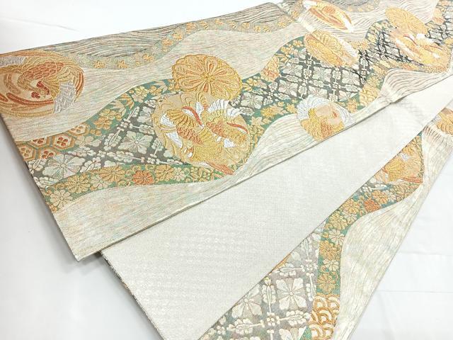 平和屋着物◎六通柄袋帯 鳳凰花文 稔金 金銀糸 引箔正絹 逸品 CABD4825nb