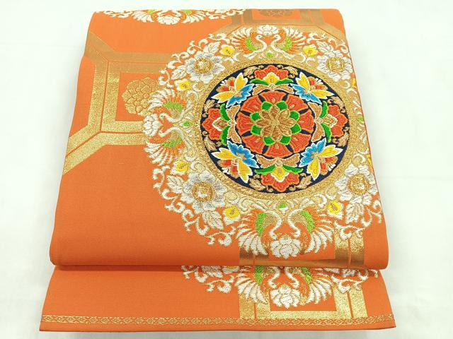 平和屋着物◎六通柄袋帯 唐織 正倉院華文 金銀糸 正絹